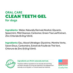 Tropiclean Fresh Breath Clean Teeth Gel for Dogs - Mint - 118 ml