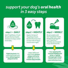 Tropiclean Fresh Breath Clean Teeth Gel for Dogs - Mint - 118 ml